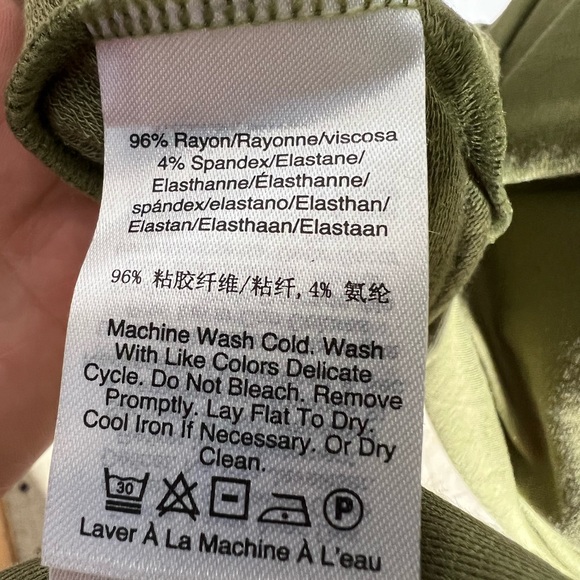 New DKNY column pure long sleeve dress in olive green retail $119 - Picture 4 of 5